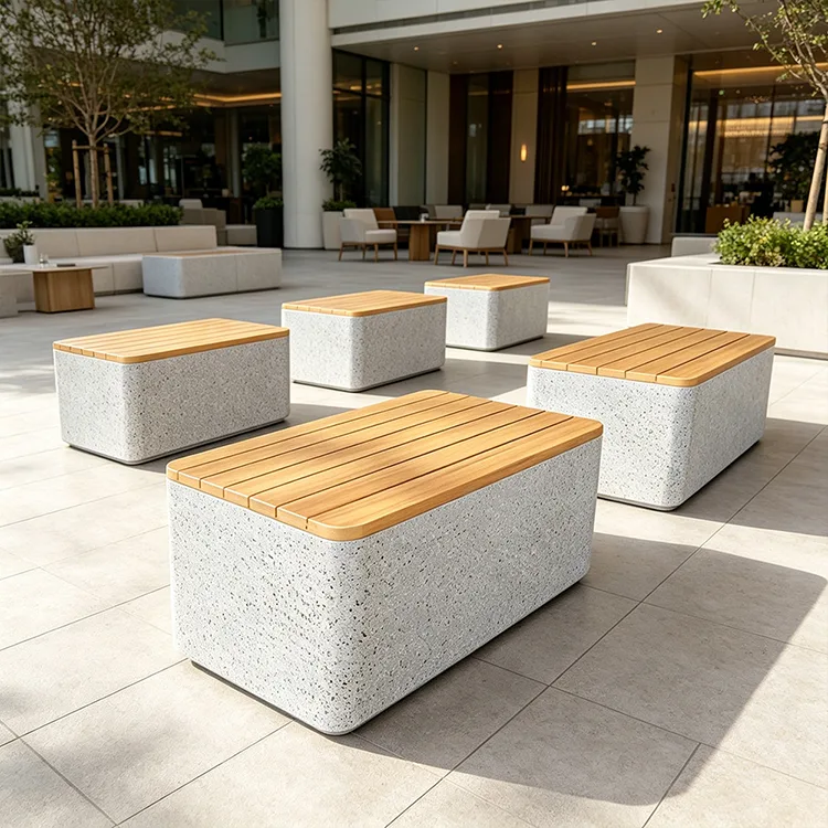 Търговска пейка Terrazzo Cube от FRP