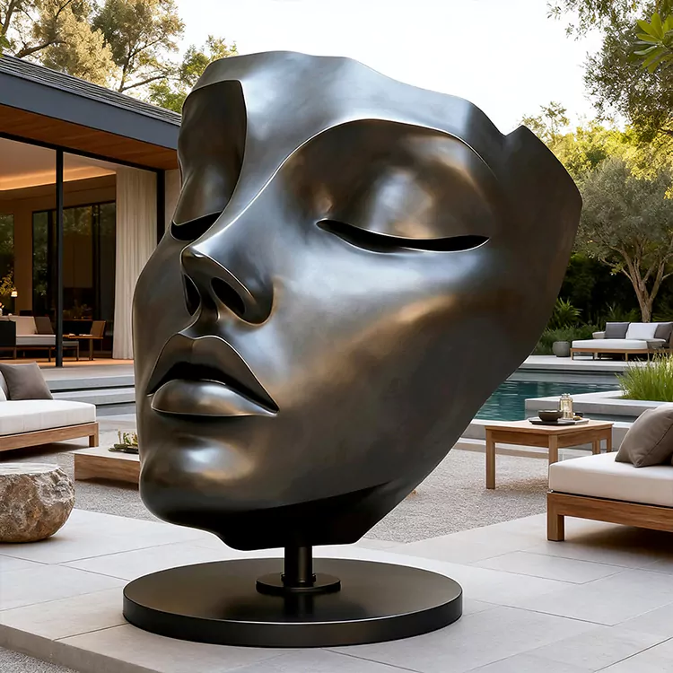 Large Modern Abstract Face Sculpture