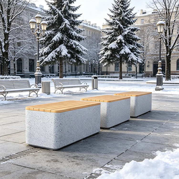 Commercial FRP Terrazzo Cube Bench
