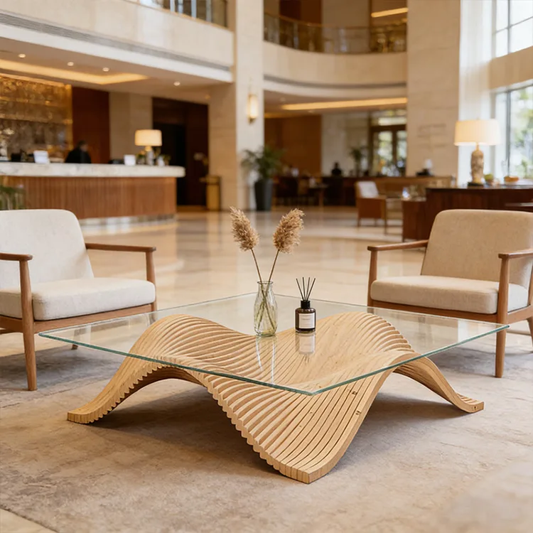 Parametric Wave Plywood Coffee Table